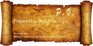 Popovits Vulfia névjegykártya